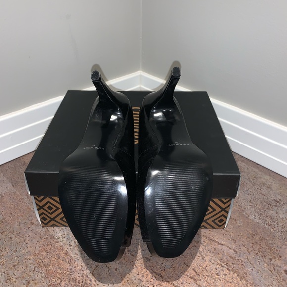 Black Open Toe Nine West Pumps New - Picture 3 of 3